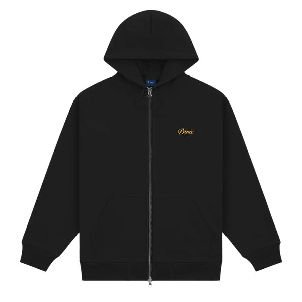 Dime - Cursive Small Logo Zip Hoodie (Black) *SALE